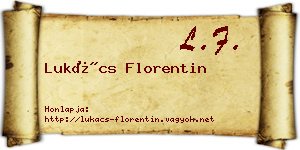 Lukács Florentin névjegykártya
