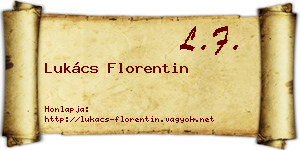 Lukács Florentin névjegykártya
