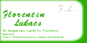 florentin lukacs business card